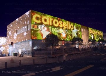 Projections de Noël pour centres commerciaux