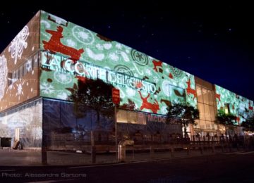 Projections de Noël pour centres commerciaux
