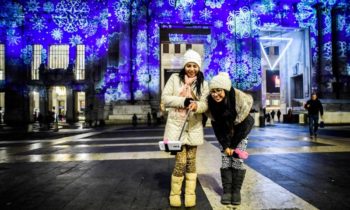 Projections de Noël Gare centrale de Milan