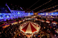 Projecteurs de Noël à Sibiu