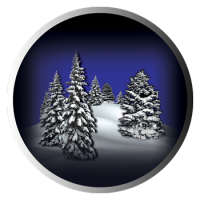 Bosco innevato per proiezioni di Natale