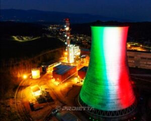 Proiezione della bandiera italiana