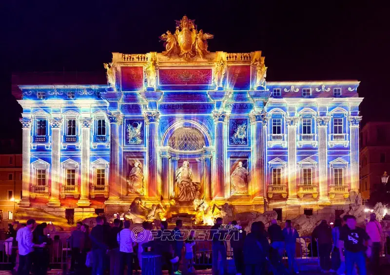 Fontana di Trevi, video mapping per gli internazioni di Tennis BNL