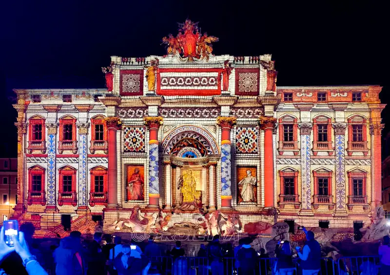 Fontana di Trevi, video mapping per gli internazioni di Tennis BNL