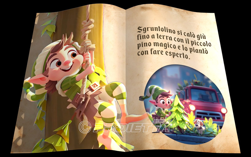 Libro Magico proiettato,  storia di Natale